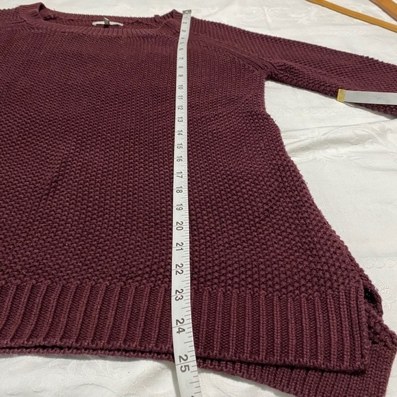 Oak + Fort Chucky Knit Women's Burgundy Long Sleeve‎ Heavy Sweater Size Large - Picture 7 of 7